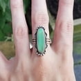 thumbnail image 2 of Opolski Vintage Finger Decor Oblong Turquoise Ring Women Wedding Engagement Jewelry, 2 of 6