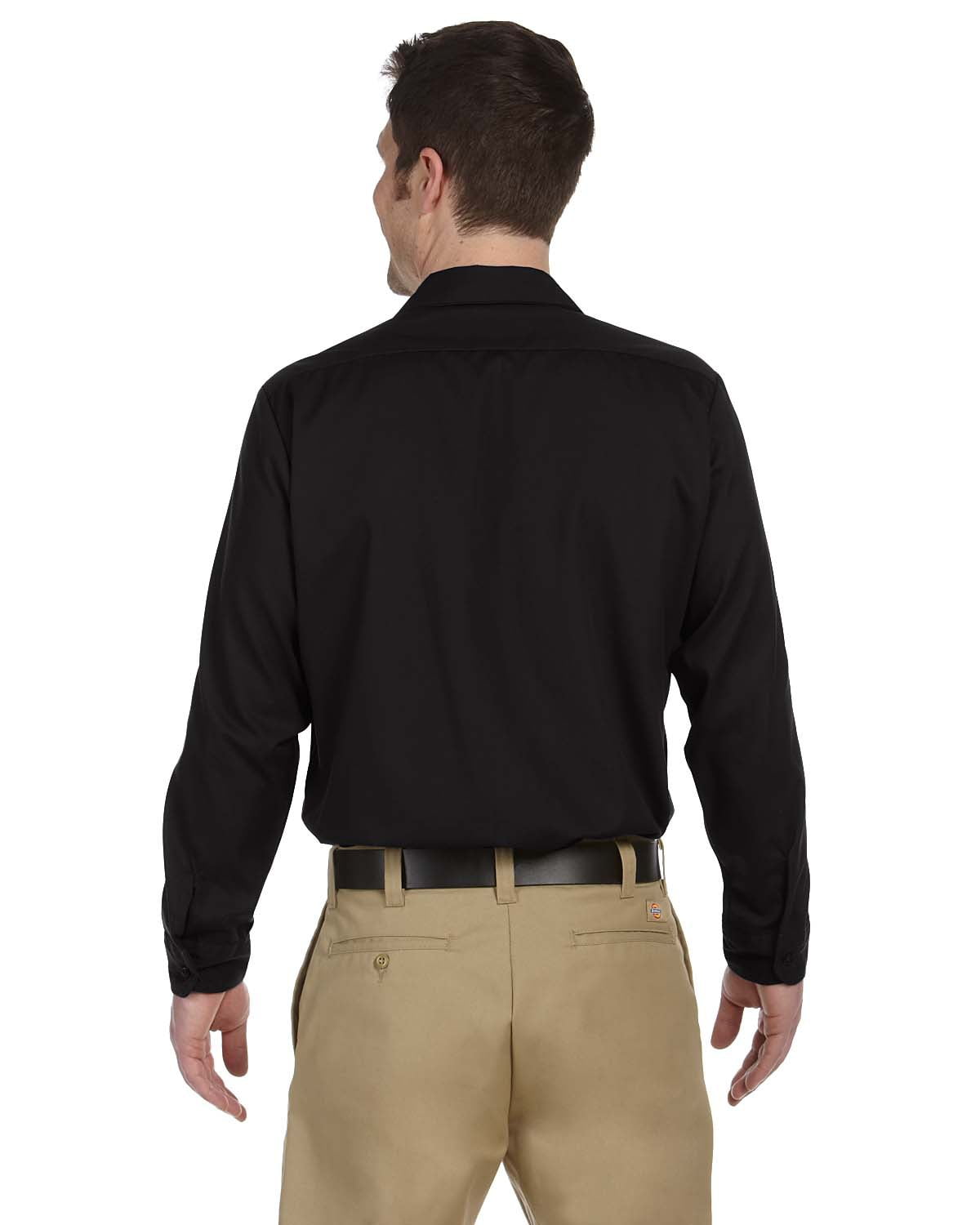 Dickies Men's Long Sleeve Industrial Wrinkle Resistant Work Shirt Black S
