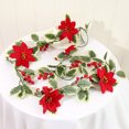 thumbnail image 3 of 8/2M Artificial Acebo Hoja Vid Bayas Rojas Flor de Pascua Navidad Ratán Interior Fiesta Árbol de Navidad Corona Decoración, 3 of 5
