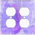 thumbnail image 3 of Metal Light Switch Plate Cover Romantic Paris Eiffel Tower Letter Cloud Purple PRS010, 3 of 13