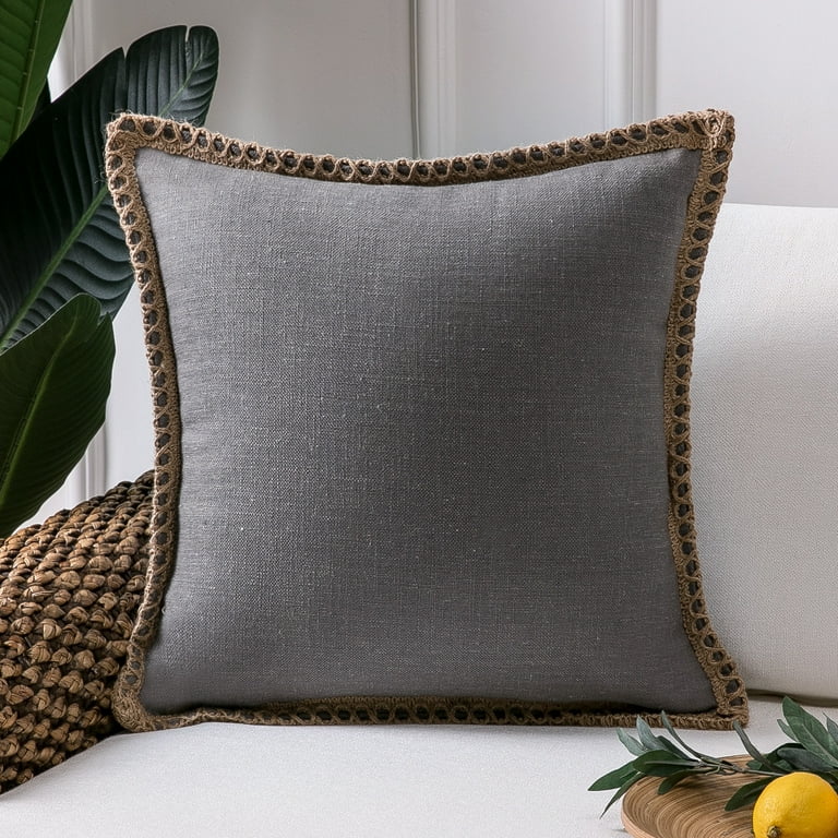 Decorative Throw Pillow Set Linen