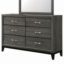 Watson 6-drawer Dresser Grey Oak and Black