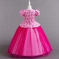 thumbnail image 5 of NAISIBABY Girls Princess Dress, Bubble Sleeve Sequin Mesh Formal Pageant Dress Prom Maxi Dress Hot Pink 120, 5 of 9