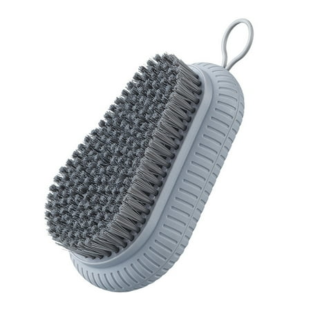 

Citystores Nail Brush Dense Soft Bristles Hanging Design Tough Wear Resistant Anti-slip Plastic Fingernail Scrub Brush for Home Grey