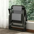 thumbnail image 6 of Lilypelle Ice Silk Zero Gravity Chair, Folding Portable Padded Reclining Lounge Chair with Headrest, Side Table, Supports up to 440lbs,Gray, 6 of 10