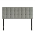 thumbnail image 3 of Castle Place Upholstered Linen Headboard, Twin Size, Square Button-Tufted, Light Grey, 3 of 7