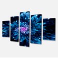 thumbnail image 2 of Blue Fractal Flower with Shiny Particles - Flower Artwork on Canvas, 2 of 3
