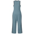 thumbnail image 4 of Wide Leg Jumpsuits For Women Zippered Round Neck Sleeveless Casual Jumpsuit Loose Trendy Wide Leg Baggy Overalls Summer Outfits with Pockets, 4 of 6