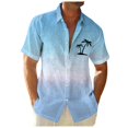 thumbnail image 2 of toraway Fall Clothes Men's T Shirts with Pockets Men Short Sleeved Fashionable Color Gradient Printed Coconut Tree Pattern Men Seaside Beach Shirt XXL, 2 of 3