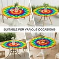 thumbnail image 7 of Rainbow Tie Dye Circular Pattern Round Fitted Tablecloth with Elastic Edge,Dining Table Cover Waterproof,Outdoor Round Tablecloth for Camping,Dining,Indoor and Outdoor, 7 of 7