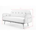 thumbnail image 7 of Velvet Loveseats Sofa with 2 Pillows, 58" Sofa Couch with Metal Legs and Side Storage Pockets, Comfortable Upholstered Living Room Sofa for Small Spaces, Bedroom and Office, Light Pink, 7 of 7