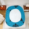 thumbnail image 5 of Homewish Vintage Damask Queen Sheet Sets,Victorian Flower Flat Sheet,Cyan Black Queen Fitted Sheet For Men Women,Super Cozy Room Decor,4 Pieces, 5 of 7
