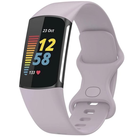 YOPTOP Compatible with Fitbit Charge 5 Bands Women Men, Soft Silicone Adjustable Waterproof Sport Replacement Wristbands Strap for Fitbit Charge 5 / Charge 6 Fitness Tracker,lavender