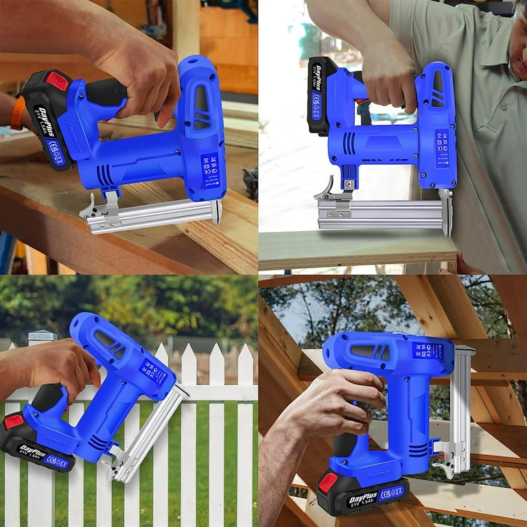 Brad Nailer 2 in 1 Nail Gun Staple Gun for Wood Heavy Duty Nail Gun Battery Powered Framing Nail Gun Electric Staple Gun Upholstery Staple Gun