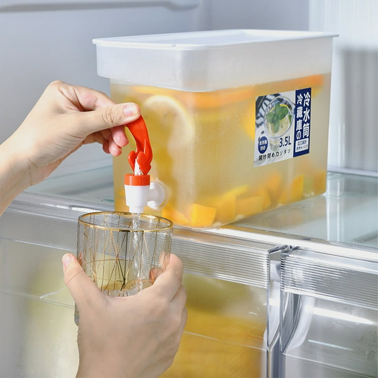 1pc 3.5l Refrigerator Cold Water Jug With Tap, Lemon Juice Bottle, Drink  Dispenser, Kitchen Utensils