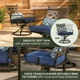 thumbnail image 6 of Hanover Montclair 7 Pcs Steel Outdoor Dining Set Seats 6, Navy Blue, 6 of 21