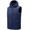 thumbnail image 2 of Timoontee Men's Puffer Waistcoats Warm Thickened Padded Vest Sleeveless Jacket Vest Casual Comfy Hoodie Vest Zip Up Quilted Vest Coat Winter Vest Coat Dark Blue XXXXL, 2 of 3