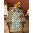 thumbnail image 5 of ERUNPONLY Spring Roses Botanical Table Runner - 60 Inch Long Farmhouse Floral Green Cotton and Linen Blended Dress Scarves Farmhouse Table Runner for Kitchen Dining, Coffee Table, 13"x60", 5 of 8