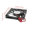 thumbnail image 2 of 12V 2-Pin 80x80x10mm PC Computer CPU System Heatsink Brushless Cooling Fan 8010, 2 of 7