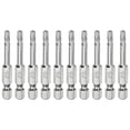 thumbnail image 1 of Uxcell 10pcs T20 Punta de Seguridad Torx 1/4" Vástago Hexagonal 2" Acero S2 Magnético a Prueba de Manipulaciones Puntas de Estrella Torx con Agujero, 1 of 7