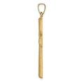 thumbnail image 2 of 14k Yellow Gold Hollow Polished Basketweave Design Latin Cross, 2 of 5