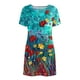 thumbnail image 4 of Puntoco Vestido De Manga Corta Para Mujer Vestido De Cuello Redondo Con Estampado Floral Vestido De Cuello Redondo De Manga Corta Color L,Regalos Para Mujer Joven, 4 of 5