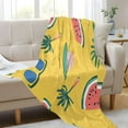 thumbnail image 6 of 70x55 Inches Glow in The Dark Blanket Cozy Throw Camping Blankets for Home and Outdoor Use Watermelon and Beach Hat, 6 of 8