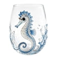 thumbnail image 4 of Gunhay Clearence Artisanal Blue Ringed Octopus Glassware 3D Octopus Stemless Wine Glasses, Handcrafted Marine Animal Bar Glass for Nature & Zoo Lovers(Seahorse), 4 of 5