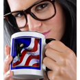 thumbnail image 2 of 3drose, Flag Day Bald Eagle with American Flag, 15oz Two-tone Black Mug, 2 of 6
