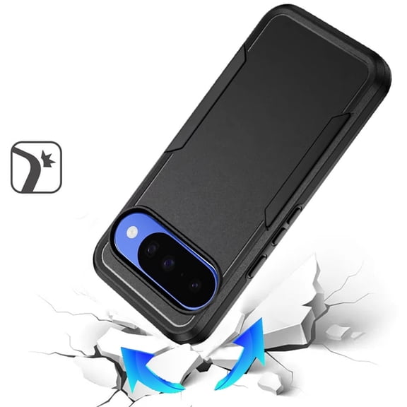 Phone Case for Google Pixel 11 / 11 Pro Tough Hybrid Shockproof Rugged Dual Layer Durable Impact Resistant Drop Protection Heavy Duty Bumper Cover Black