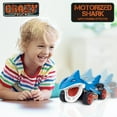 thumbnail image 3 of Crazy Truck: Motorized Shark - Blue - Fish-Shaped Toy Vehicle, Sound Effects, Stunts & Tricks, Rubber Tires, Ocean Animal Racing Action, Kids 3+, 3 of 8