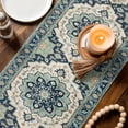 thumbnail image 4 of Boho Short Table Runner 36 Inches Long,Traditional Abstract Ethnic Floral Pattern Cotton Linen Table Runners Dresser Scarves,Fabric Tabletop Scarf Furniture Cover for Home Dinner Party Decor 13"x36", 4 of 9