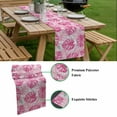 thumbnail image 5 of Pink Palm Leaf Table Runner - 108 Inch Long, Kitchen Dining Table Runner Dresser Scarves, Tropical Vintage Grey Summer Plant Farmhouse Decor for Coffee Tables Wedding Party Banquet, 5 of 8