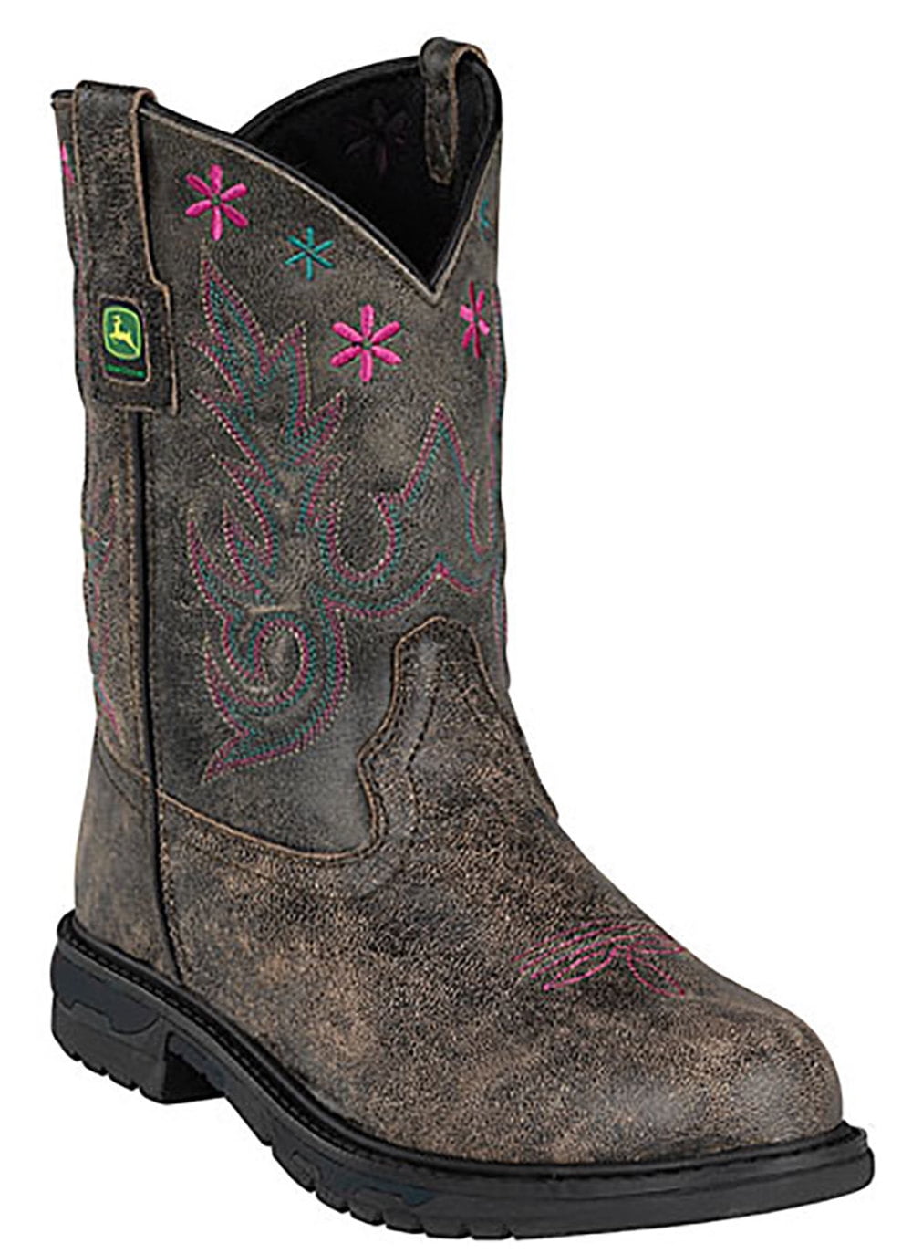 John Deere Women's 10" Pull On Brown WorkUtility Boot 9 M