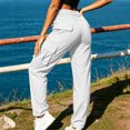 thumbnail image 4 of Dagugfen Cargo Pants for Women Straight Slim Leg Elastic Waist Outdoor Activewear Hiking Camping Pants with Multi Pockets(XL,White), 4 of 7