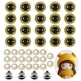 thumbnail image 1 of Ojos de seguridad Uxcell de 18mm, 20 piezas de ojos de seguridad realistas para muñecas de ganchillo con arandelas para accesorios de decoración de muñecas, Halloween, tono dorado, 1 of 6