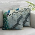 thumbnail image 3 of Orinice Peacock Bird Graphic Decorative Cushion Throw Pillow Cover for Home Couch Living Room Sofa - Square Zipper Closure 1PC 18x18in, 3 of 5