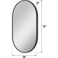thumbnail image 6 of ANGELES HOME 20" x 32" Oval Bathroom Vanity Mirror, Wall Mounted Bathroom Mirror, Aluminum Wall Mirror for Bathroom, Copper Free Glass Vanity Framed Mirror, Matte Black, 6 of 9