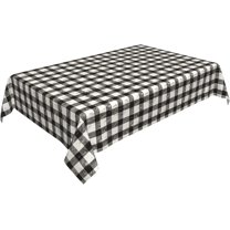 Rectangle Tablecloth 60x84 Inch, Vintage Black White Checkered Rectangle Table Cover Stain Resistant Tabletop Covers Dining Table Tablecloths for Party, Wedding, Cocktail, Banquet, Festival