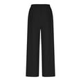 thumbnail image 5 of Byworldtasic Womens Trousers Womens Casual Loose Fit Palazzo Pants Elastic High Waist Lounge Long Pajama Wide Leg Trousers, 5 of 8