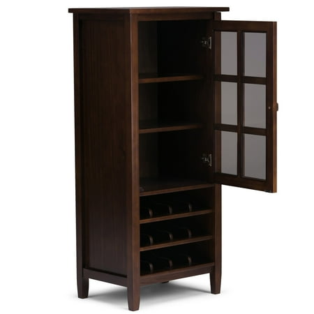 Simpli Home - Warm Shaker High Storage Wine Rack - Tobacco Brown