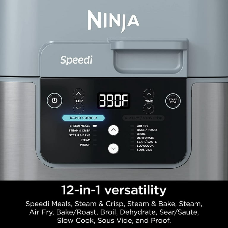  Ninja SF301 Speedi Rapid Cooker & Air Fryer, 6-Quart Capacity,  12-in-1 Functions to Steam, Bake, Roast, Sear, Sauté, Slow Cook, Sous Vide  & More, 15-Minute Speedi Meals All In One Pot