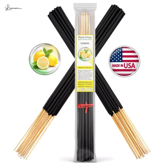 Lemon Exotic Incense Sticks Jumbo 19 Inch Long - Bulk 1 Bundle 27 to 30 Sticks - Natural 19" Extra Large with A Smooth Aroma That Burns for 3 to 4 Hours Each.