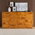 thumbnail image 4 of bali & pari Netra Modern and  Natural Real Burl Wood 6-Drawer Dresser, 4 of 11