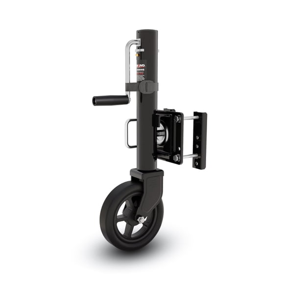 TOWKING 8" Spoke Wheel Trailer Jack, 10" Vertical Movement, 1500 lbs, for RV, Boat, Trailer and More, Black