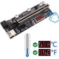 thumbnail image 2 of Adaptador de tarjeta vertical PCI-E Pantalla digital de temperatura 8 capacitores sólidos Puerto de alimentación de 6 pines Extensor PCI-Express con cable USB 3.0 Inevent EL005055-00, 2 of 7