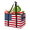 Multicolor 1, variant on CURLYOOT American Flag Reusable Grocery Bag, Large Foldable Grocery Totes Shopping Bag for Groceries, Shopping Bags with Handles for Kitchen Trunk Picnic