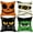 Spooky, variant on Halloween Jack O Lantern Decorative Throw Pillow Covers 18 x 18 Set of 4, Spooky Face Mummy Black Cat Fran.kens-tein Cushion Case Decor, Holiday Home Decoration for Sofa Couch