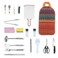 thumbnail image 4 of Moclever 19Pcs Camping Cooking Utensil Kit Portable Camping Cookware 2.9lbs Outdoor Kitchen Equipment with Storage Bag, Orange, 4 of 13