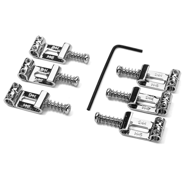 Guitarra eléctrica Temolo Bridge Roller Silla de montar de altura ajustable Equipo de cuerda Accesorio Instrumento musical Suministros 6 piezas Inevent OD003140-00